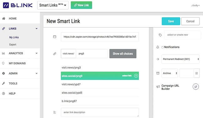 BLINK URL and link shortener