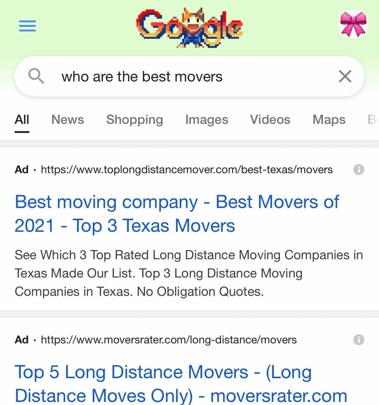 paid search advertising: Google example