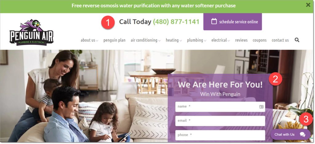 HVAC website with high conversion rate