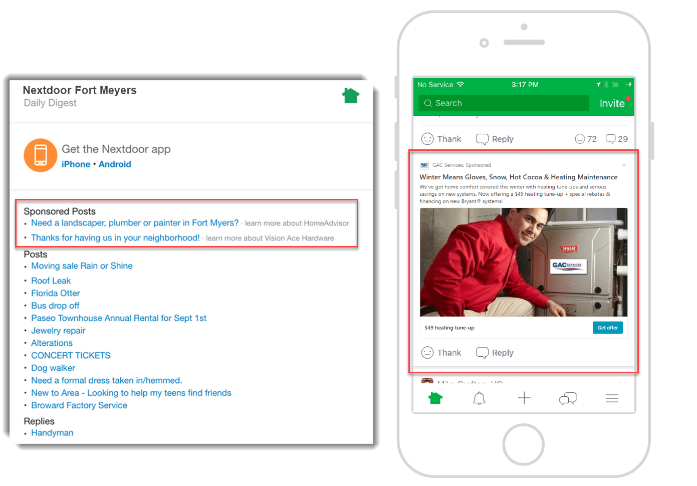 nextdoor ads for business: where ads show up
