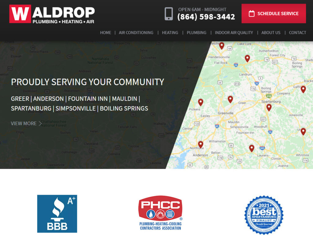 plumber website design tip: showcase awards