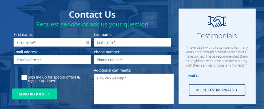 plumbing website design tip: show customer reviews